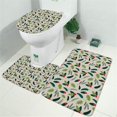 thumbnail image 2 of Green and Red Christmas Holly Pattern Bathroom Rugs Sets 3 Piece,Toilet Cover Set,Absorbent Non Slip Bathroom Mats Sets with U-Shaped Contour Rug Toilet Rug Set, 2 of 5