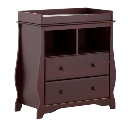 Stork Craft Carrara 2 Drawer Changing Table-Color:Cherry
