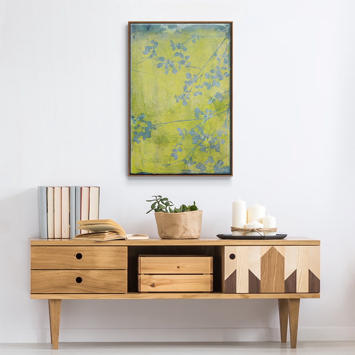 Boundless VIII Framed Premium Gallery Wrapped Canvas - Ready to Hang - 17 x 25 - Walnut Floating Frame