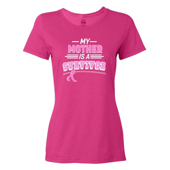 Inktastic My Mother is a Survivor Breast Cancer Awareness Women's T-Shirt