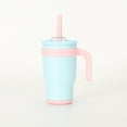 thumbnail image 6 of 14oz (approx. 413ml) Stainless Steel Insulated Mug with Handle and Straw - Leak-proof, BPA-free, matte finish with glossy accents - Portable flip-top design for sports, outdoor, office, and home use, 6 of 21