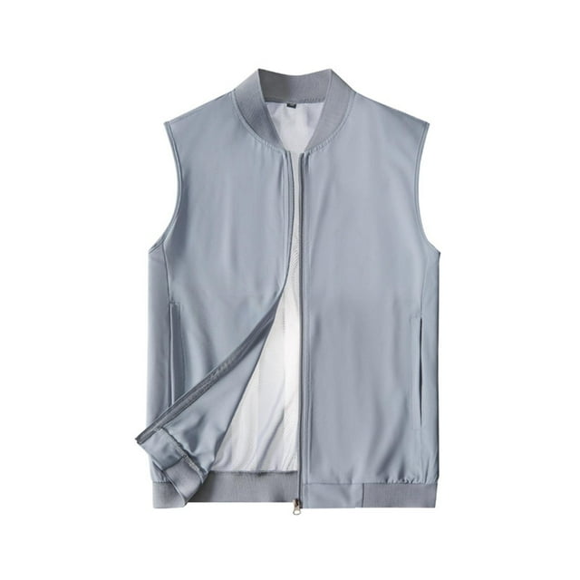 Wzzjkit Man Casual Solid-Color Button Pocket Short Sleeve Stand-up Collar Blouse Shirt