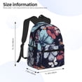 thumbnail image 4 of Daiia Flowers ad Butterflies School Backpack for Men Women, Unisex Large Waterproof Bookbag Schoolbag Casual Daypack for High School/College/Teens/Travel/Work Black, 4 of 8