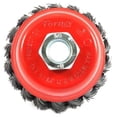 thumbnail image 3 of Cepillo con forma de copa de alambre Forney 72757, anudado, 2,75 cm, con eje de 5/8 pulgadas y 11 pulgadas, 3 of 3