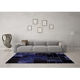 thumbnail image 3 of Ahgly Company Machine Washable Indoor Round Patchwork Blue Transitional Area Rugs, 7' Round, 3 of 4