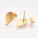thumbnail image 1 of 10 piezas genéricas de pendientes de acero inoxidable chapados en oro con forma de hoja., 1 of 2