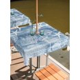 thumbnail image 2 of Outdoor Tablecloth with Umbrella Hole for Patio/Picnic/Party/Camping, Blue Coastal Waterproof Table Cloth Square Cover Washable, Nautical Starfish Coral Jellyfish Shell Sea (54"x 54"), 2 of 8