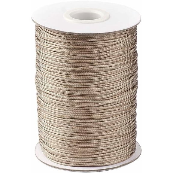 1 Roll 88 Yards Korean Waxed Polyester Cord 1mm Macrame Craft DIY Thread Rattail Beading String for Jewelry Making Chinese Knotting Kumihimo Shamballa Friendship - Camel diy