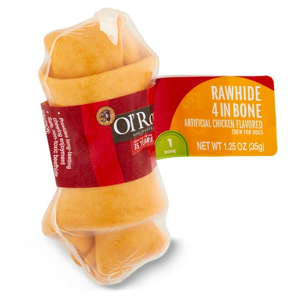 Ol' Roy Rawhide 4 In Bone Chicken Flavored Chew for Dogs, 1.25 oz