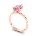 thumbnail image 2 of Clara Pucci 14K Rose Gold Solid Gold Pink Solitaire Anniversary Ring for Women - 2 cttw Marquise Cut, 2 of 7