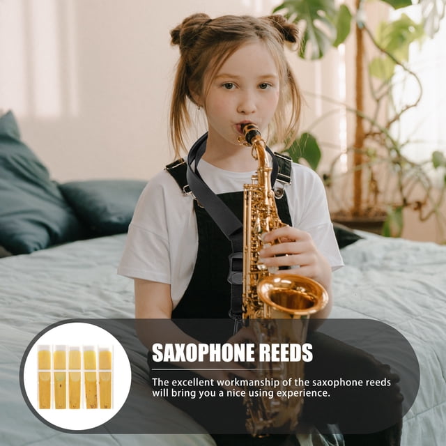 HEANUJJ 10Pcs Saxophone Reeds Premium Handmade Reeds Compact Saxophone Accessory for Instrument Playing