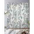 thumbnail image 3 of Medieval Flowers Sheer Curtains 84 Inches Long 2 Panels Vintage Abstract Blue Brown Floral Light Filtering Semi Sheer Window Curtains Drapes for Bedroom Living Room 52"x84", 3 of 7