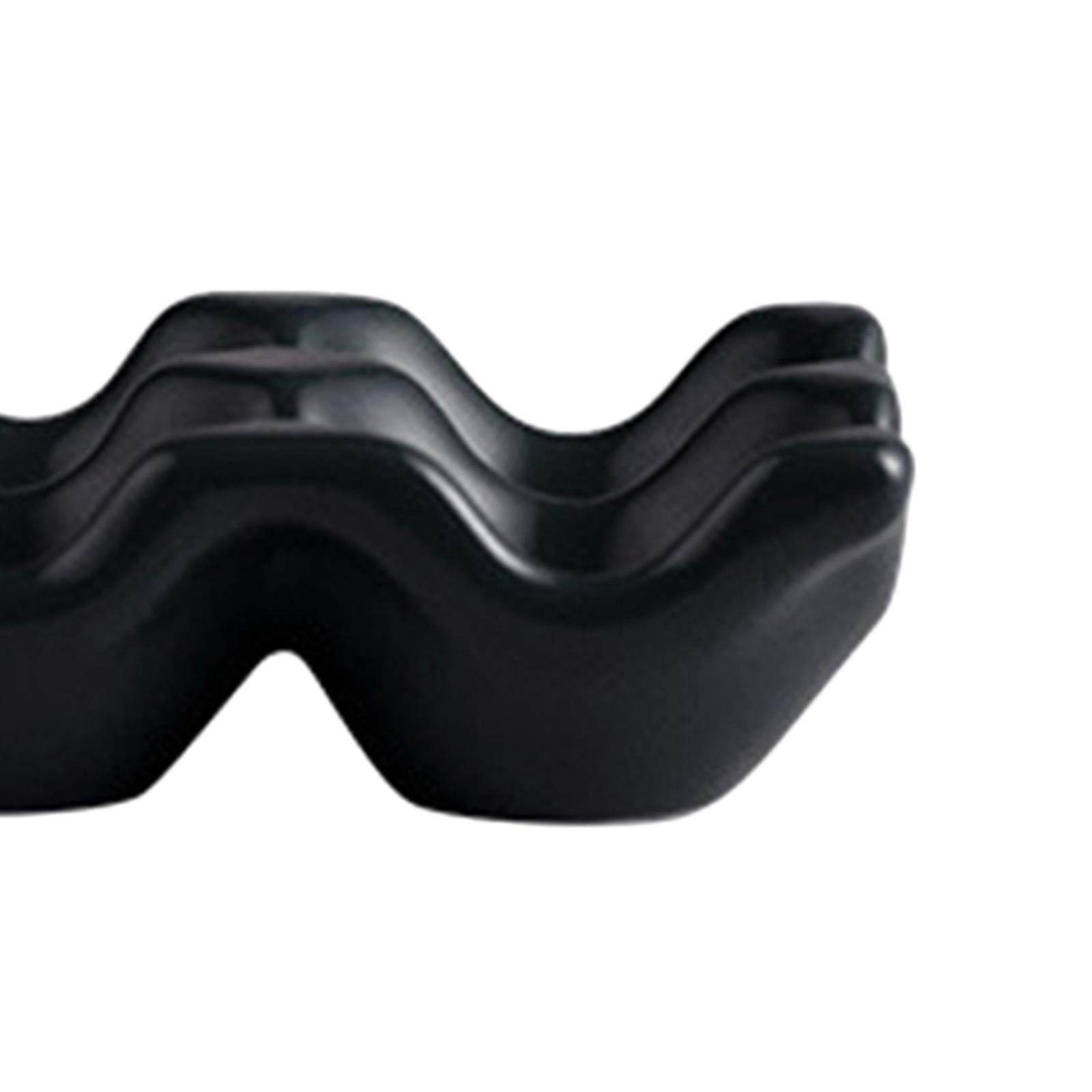 6 Holes Egg Tray Holder Refrigerator Glazed Ceramic Holds 6 Fresh Eggs Egg Storage Lattice Egg Container for Household Drawer Black