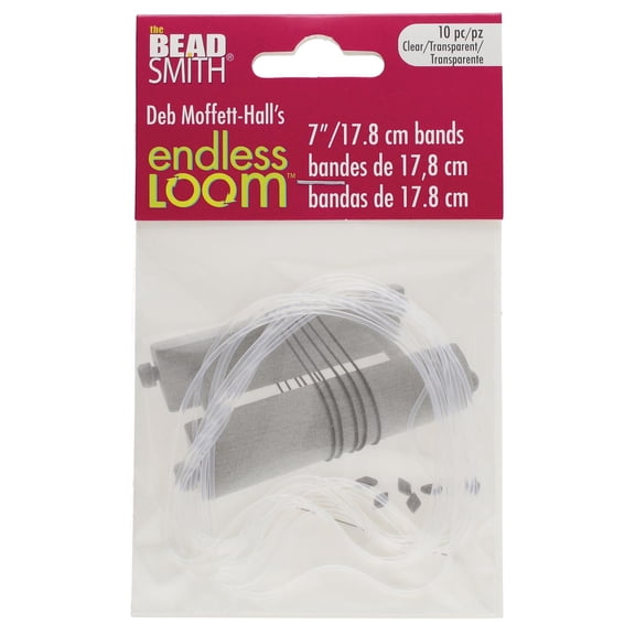 Deb Moffett-Hall’s Endless Loom Bands, 7 Inches Diameter, Pack of 10 Pieces, Clear Color, Use with The Endless Loom