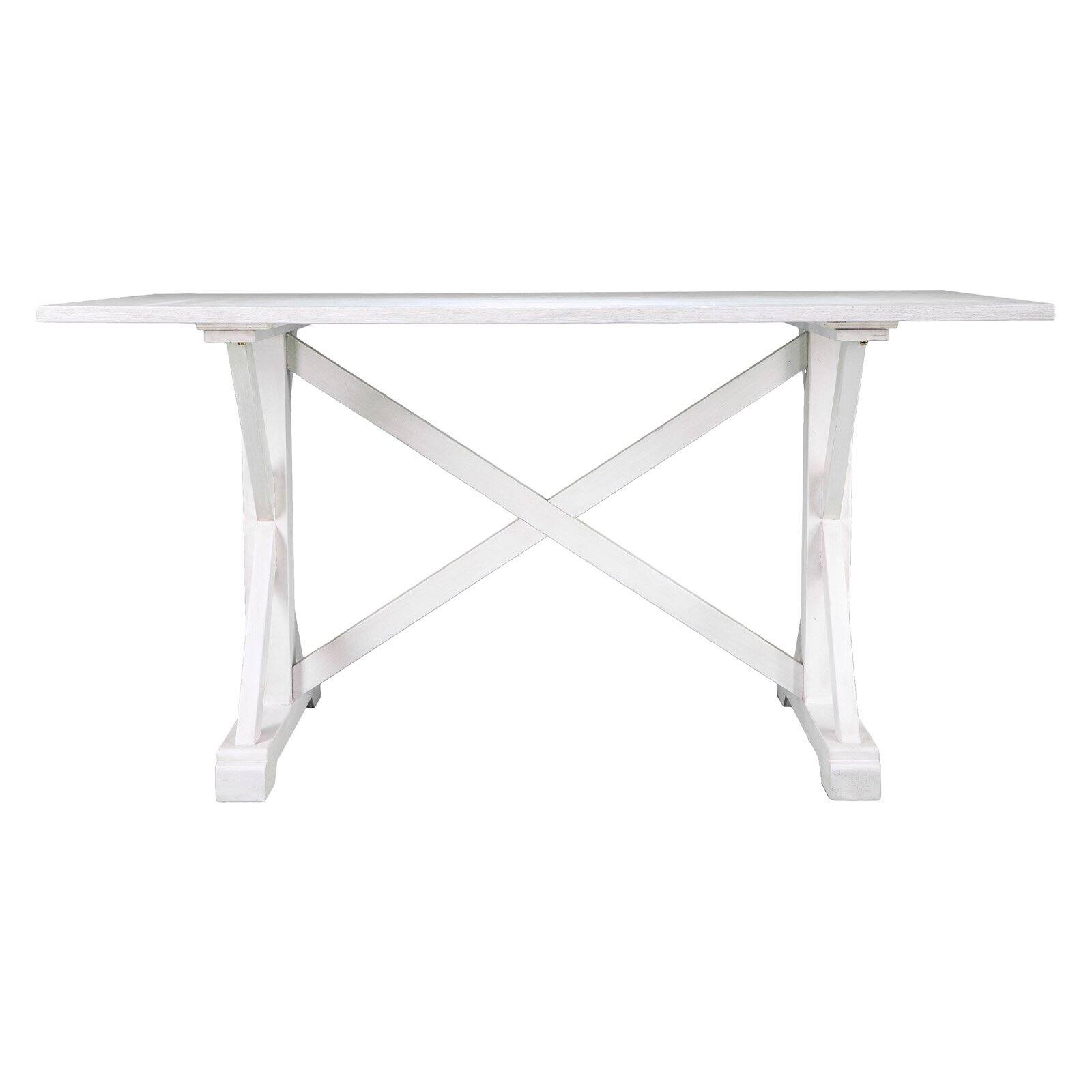 SEI Furniture Cardwell Farmhouse Dining Table in White - image 2 of 8