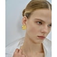 thumbnail image 3 of Irregular Gold Stud Earrings for Women Hammered Silver Stud Earrings Statement Geometric Earrings Vintage Gold Earrings, 3 of 6