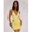 Yellow, variant on Yellow Women's / Khaki Metallic Decor Low Waist Asymmetrical Cutout Mini