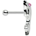 thumbnail image 2 of Body Candy Stainless Steel Barbell Pink Eye Dolphin Left Cartilage Earring 16 Gauge 1/4", 2 of 3