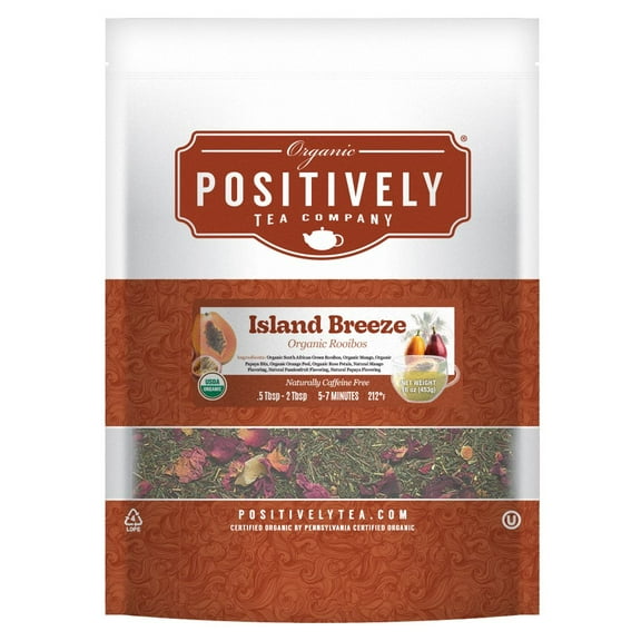 Positively Tea's Organic Island Breeze Rooibos Tea, Loose Leaf, 1 Pound Bag