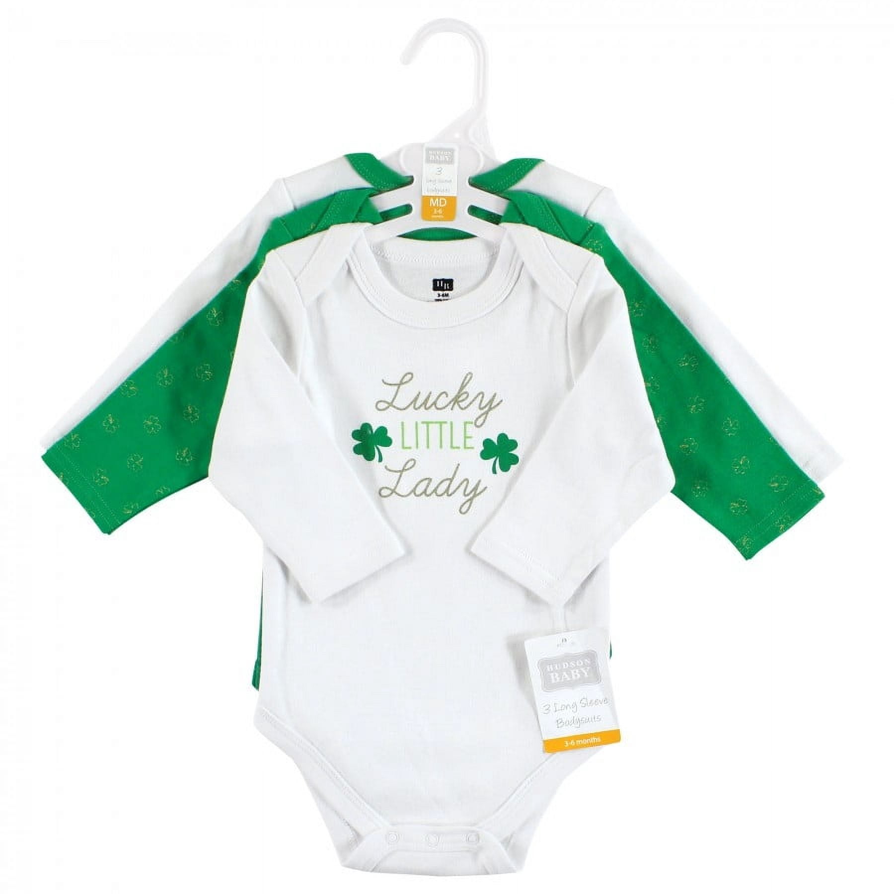 Hudson Baby Cotton Long-Sleeve Bodysuits, 3-Pack, Newborn- 24 Months