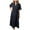 Black, variant on Women's Summer Casual Short Sleeve V Neck Midi Dresses 2025 Spring Flowy A-line Tiered T Shirts Boho Beach Dress Brown, XL