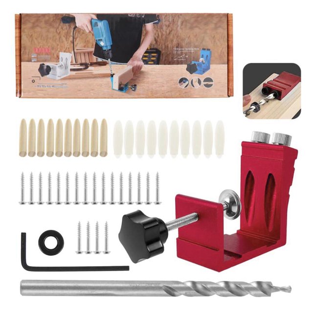 Carpinteros 15 ° agujero de bolsillo Jig paso oblicuo taladro rojo Sharpla Plantilla de perforadora de agujeros