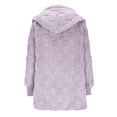 thumbnail image 4 of Atogsazn Womens Sherpa Jacket Fuzzy Loose Fit Thick Warm Cardigan Hooded Coat Fleece Winter Outerwear Clothes Purple M Fashion, 4 of 5