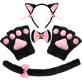 thumbnail image 6 of Joyfy 5 Pcs Cat Costume Accessory Set for Adults & Kids，Kitty Halloween Costume with Cat Ears Headband, Paws Gloves Bow Tie Tail for Party Cosplay, 6 of 8