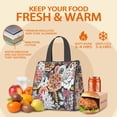 thumbnail image 5 of Pioneer Flower Floral Print Pattern Insulated Lunch Bag for Women & Adults,Large Portable Soft Cooler Lunch Bag,Thermal Food Storage Tote with Pearl Cotton,8.66L,8.75x5.75x9.5 Inch, 5 of 6