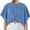 Blue, variant on Solid Color Summer Women Crew Neck Crop Tops