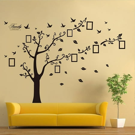 Family Living Room Decor DecalGalore Large Family Memory Tree Wall Decal, History Decor Mural for Home, Bedroom, Living Room, Stencil Decoration, DIY Photo Gallery Frame Decor Sticker, Removable Wall Decal ()