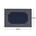 thumbnail image 4 of Modern 5'3" x 7' Area Rug, Washable Rug Vintage Floral Rug Bedroom Rug Non Slip Entryway Rug Indoor Kitchen Rug, for Bedroom LivingRoom Laundry Room Playroom, Easy to Clean, Navy, 4 of 7