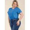 thumbnail image 2 of Plus Size Tie Front Drawstring Short Sleeve Crop Top, 2 of 5