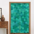 thumbnail image 4 of ZNDUO Blackout Door Curtains, Insulated Blackout Green Pixel Honeycomb Pattern Window Curtain for Living Room Kitchen Bathroom Bedroom, 34x56 Inches, 4 of 7