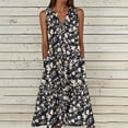 thumbnail image 2 of JGGSPWM (S-5XL) Summer Dresses for Women Vintage Floral Print V Neck Button Sleeveless Sundress Plus Size Beach Vacation Tank Dress Multicolor XXXL, 2 of 5