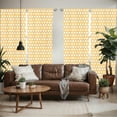 thumbnail image 2 of Ambesonne Yellow and White Window Curtains, Retro Stars, Each 28" W x 63" L, Apricot Cream, 2 of 5