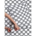 thumbnail image 2 of Vintage Microfiber Bedspread Set, Tile Design from Indonesia Monochrome Mosaic of Curved Lines, Soft Bedding Set with Pillow Shams & Comforter, 3 Sizes, Charcoal Grey and White, by Ambesonne, 2 of 3