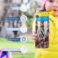 thumbnail image 4 of Kids Insulated Water Bottle - WWE Stainless Steel Travel Bottle with Straw, Double Wall Vacuum Insulated Water Bottles for Boys Girls, 4 of 7