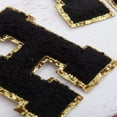 thumbnail image 5 of 3 Pack Chenille Iron On Glitter Varsity Letter "H" Patches - Black Chenille Fabric With Gold Glitter Trim - Sew or Iron on - 8 cm Tall, 5 of 8