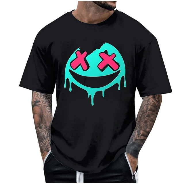 T-shirt d'Halloween pour Homme, T-Shirt Graphique d'Halloween pour Homme avec Imprimé, Haut Décontracté à Manches Courtes et Col Rond pour Costume et Usage Quotidien