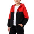 thumbnail image 6 of Atogsazn Kids Girls Full Zip Raincoat Children Casual Windproof Long Sleeve Rain Jacket Lightweight Tops Clothes Red 7-8 Years Fashion, 6 of 9