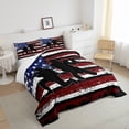 thumbnail image 4 of American Flag Comforter Set Teen Bedding Vintage Army Soldier Silhouette Bedding Sets Full, Military force Comforter for Youth Young Man Grunge Stars and Stripes Duvet Insert with 2 Pillowcases, 4 of 5