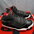 thumbnail image 2 of Size 8 N I-K-E Men's A i r-Jor-dan 6 Rings Bred Basketball Shoes 322992-062, 2 of 6