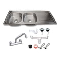 thumbnail image 1 of Fregadero Tarja Tina Doble Con Escurridor Acero Inox Con Kit (Escurridor Derecho), 1 of 5