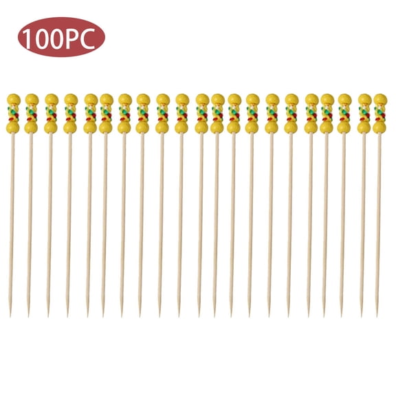 Wzzjkit Cocktail Picks, Toothpicks for Appetizers Fruit Sign Disposable Bamboo Skewers Small Cake Hamburger Skewer Barbecue Fancy Art Flower Sign Dessert Fork, Skewers for Appetizers