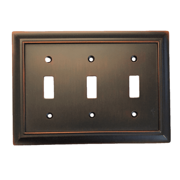 Brainerd W10599-BZM Architect Matte Bronze Triple Switch Wall Plate Cover