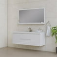 thumbnail image 2 of Alya Bath Paterno 60" Wood Single Wall Mounted Bathroom Vanity in White, 2 of 7
