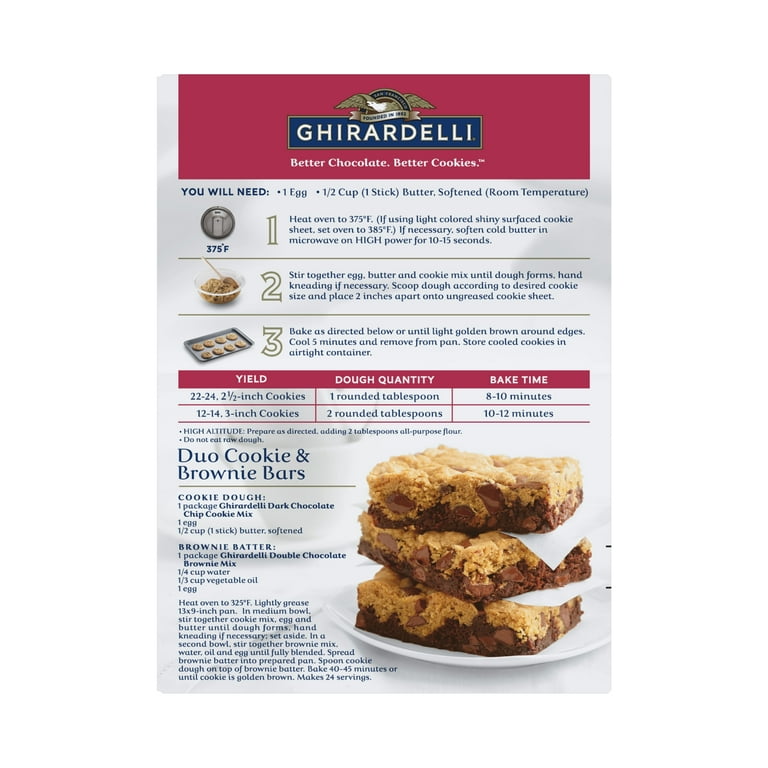 GHIRARDELLI Chocolate Dark Chocolate Chip Premium Cookie Mix