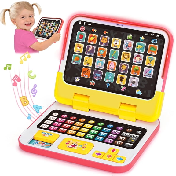 Learning Toys for Kids 1 2 3 Year Old Boys Girls, Interactive Educational Laptop Toys for Toddler 1-3