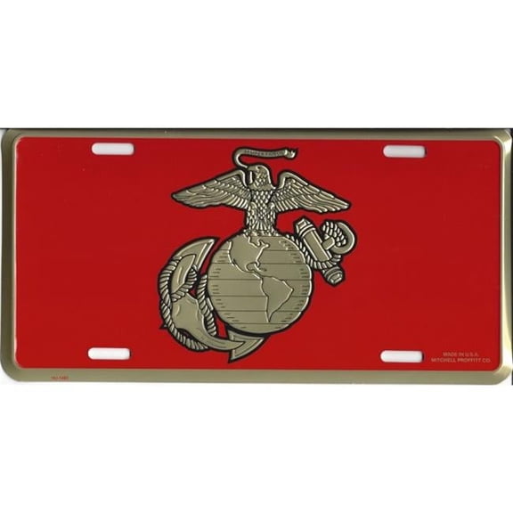 Marine Globe & Anchor License Plate